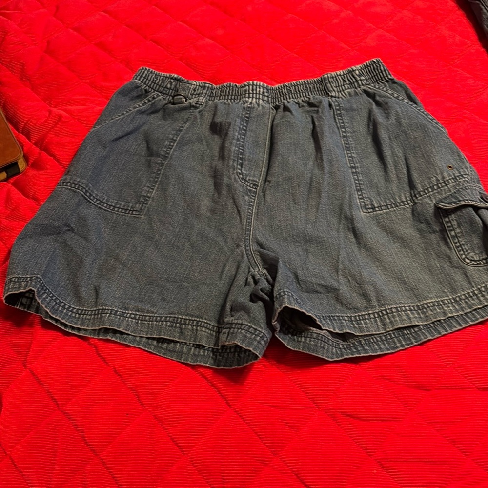 Jonathan Logan Shorts Elastic Waist Denim Pockets